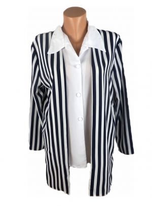 XL Интересна блуза от сатен на райета