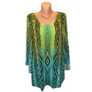 Еластична цветна блуза с шифонови ръкави Style&Co