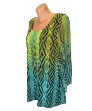 Еластична цветна блуза с шифонови ръкави Style&Co