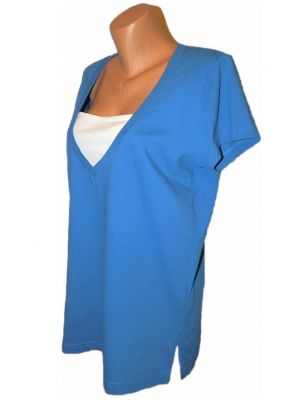 XL Памучна синя блуза