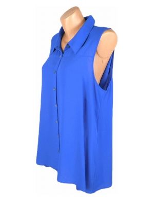XXL-XXXL Синя блуза с красив гръб