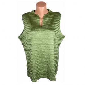 XXL-XXXL Много еластична зелена блуза от материя с креш (мачкан) ефект