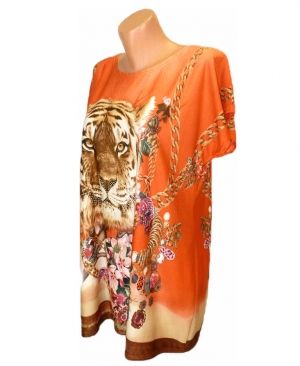 Еластична блуза с тигрова глава