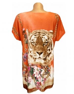 Еластична блуза с тигрова глава