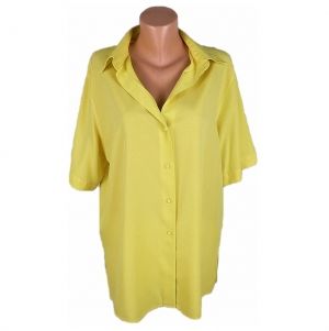 XXL Лека жълта риза от вискоза