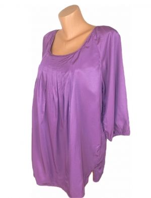 XXL Лилава блуза-туника от район (изкуствена коприна)