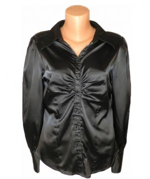 M-L Черна блуза от сатен 