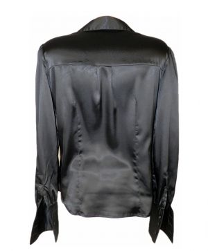 M-L Черна блуза от сатен 