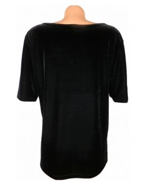 XL Черна кадифена блуза за поводи