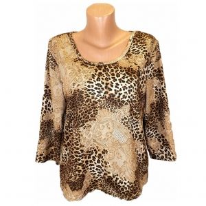 XL Еластична блуза с тигрова рисунка