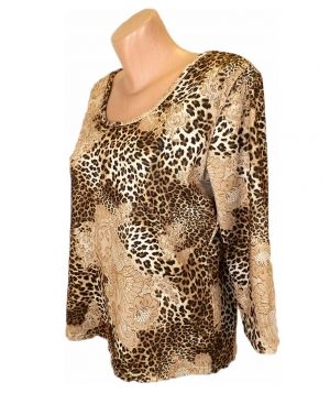 XL Еластична блуза с тигрова рисунка