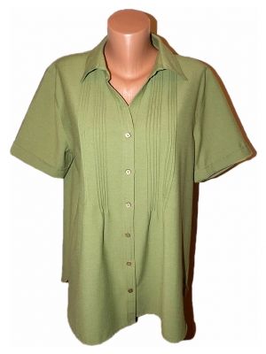 XL Зелена блуза-туника от район (изкуствена коприна)