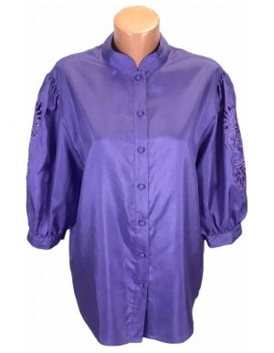 XL Лека блуза с бродирани ръкави