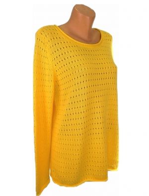 Жълт памучен пуловер Liz Claiborne
