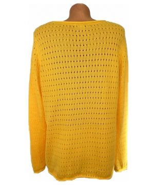 Жълт памучен пуловер Liz Claiborne