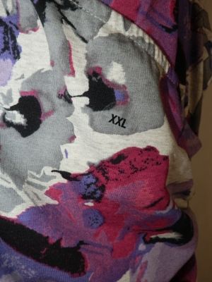 Цветна памучна трикотажна блуза с набори