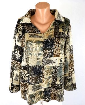 XL-XXL Еластична блуза-сако от интересна плисирана материя с украси