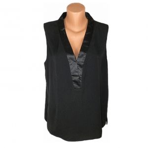 L-XL Черна блуза без ръкави