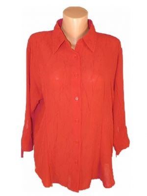 XL-XXL Червена шифонова блуза от материя с креш (мачкан ) ефект
