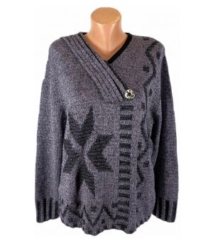 XL-XXL Еластичен памучен пуловер