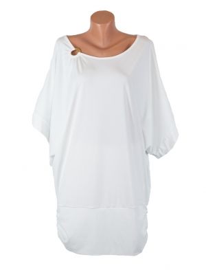 Бяла еластична блуза с маншета BPC