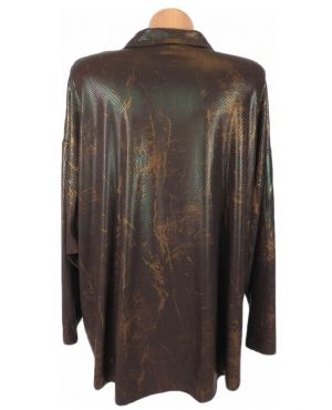 XXL Еластична блуза тип сако от еластична материя със змийска рисунка