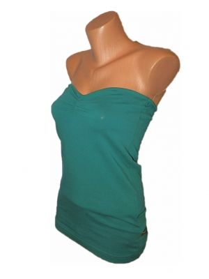 L Трикотажна зелена блуза без презрамки (с етикет)