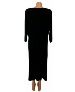 XL-XXL Дълга черна кадифена рокля