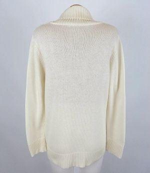 L-XL Интересен кремав пуловер