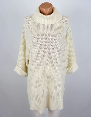 XXL-XXXL Кремав пуловер с къс ръкав