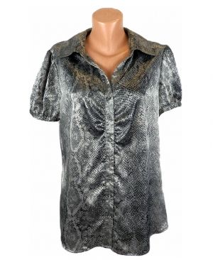 XXL Лека блуза от сатен със змийска шарка
