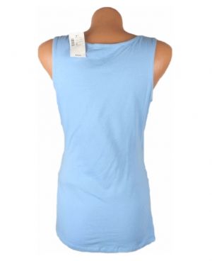 M-L Светлосиня трикотажна блуза с набори (с етикет)
