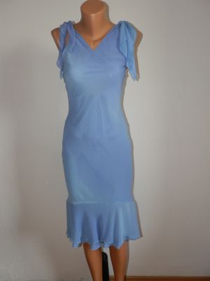S-XS Страхотна синя рокля от шифон за слаба жена или момиче 