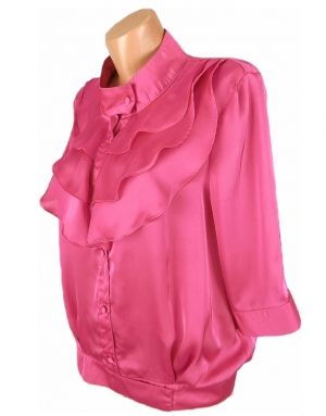 L-XL Красива розова блуза от лек сатен