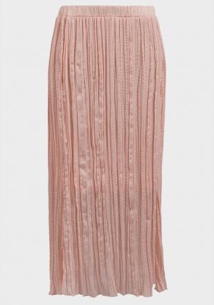 Плисирана пола на ластик в цвят праскова