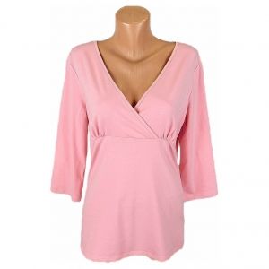 L-XL Памучна трикотажна розова блуза-туника