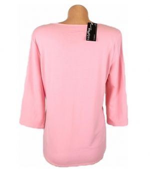 L-XL Памучна трикотажна розова блуза-туника