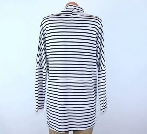 XL Еластична блуза тип поло на райета