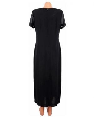 L Черна двойна шифонова рокля
