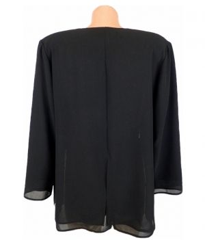 L Черна двойна шифонова блуза-туника