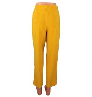 XL-XXL Жълт еластичен панталон с дантелени лампази (с етикет)