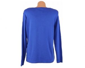 XL Синя памучна трикотажна блуза