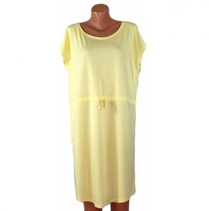 Жълта трикотажна рокля-туника за плаж