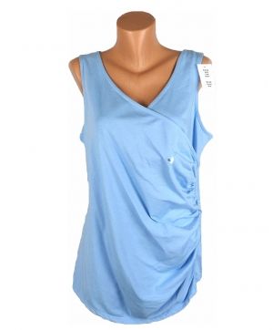 XL Светлосиня трикотажна блуза с набори (с етикет)
