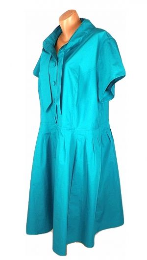 XXL-XXXL Красива памучна индийска рокля в цвят зелет тюркоаз