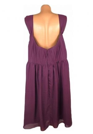 XXL Шифонова рокля за поводи в цвят цвекло