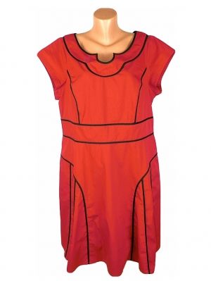 XXL Червена памучна индийска рокля