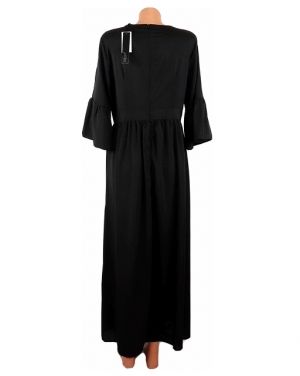 L Дълга черна рокля с орнаменти ( с етикет)