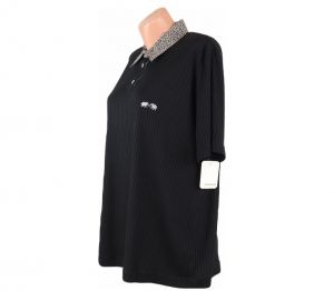 XL-XXL Черна трикотажна блуза тип поло (с етикет)