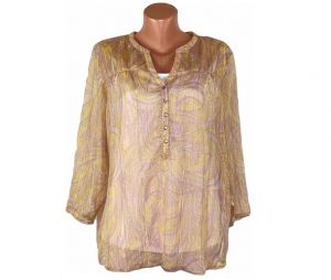 Шифонова блуза със златисти нишки